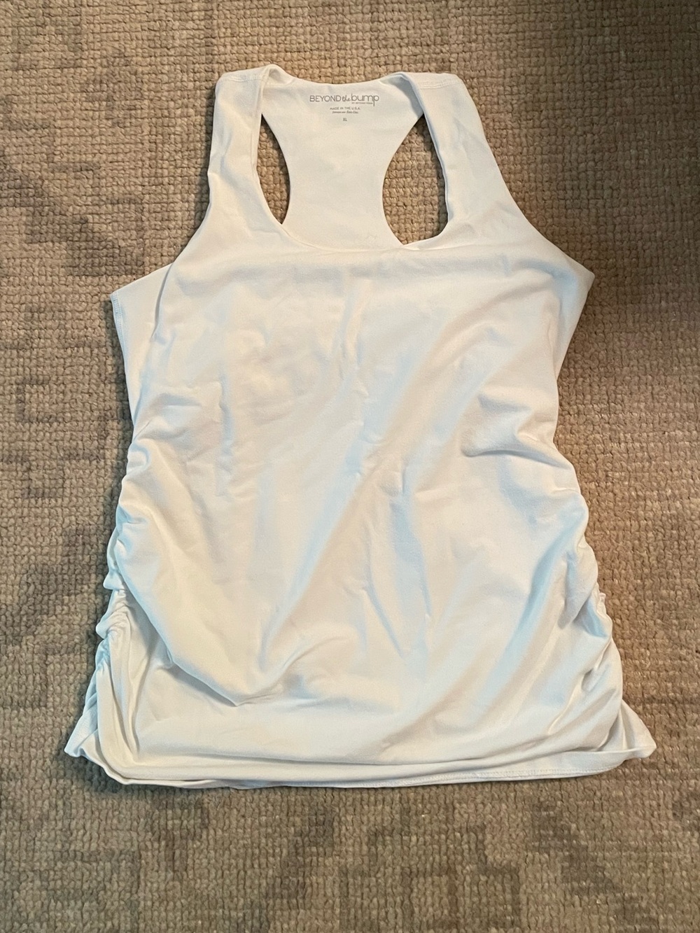 Beyond Yoga Maternity White Racerback Tank